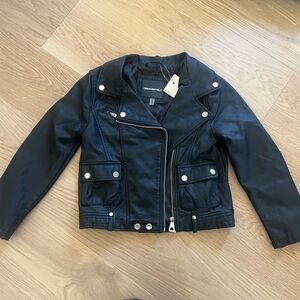 Urban Republic Girls Black Faux Leather Moto Jacket